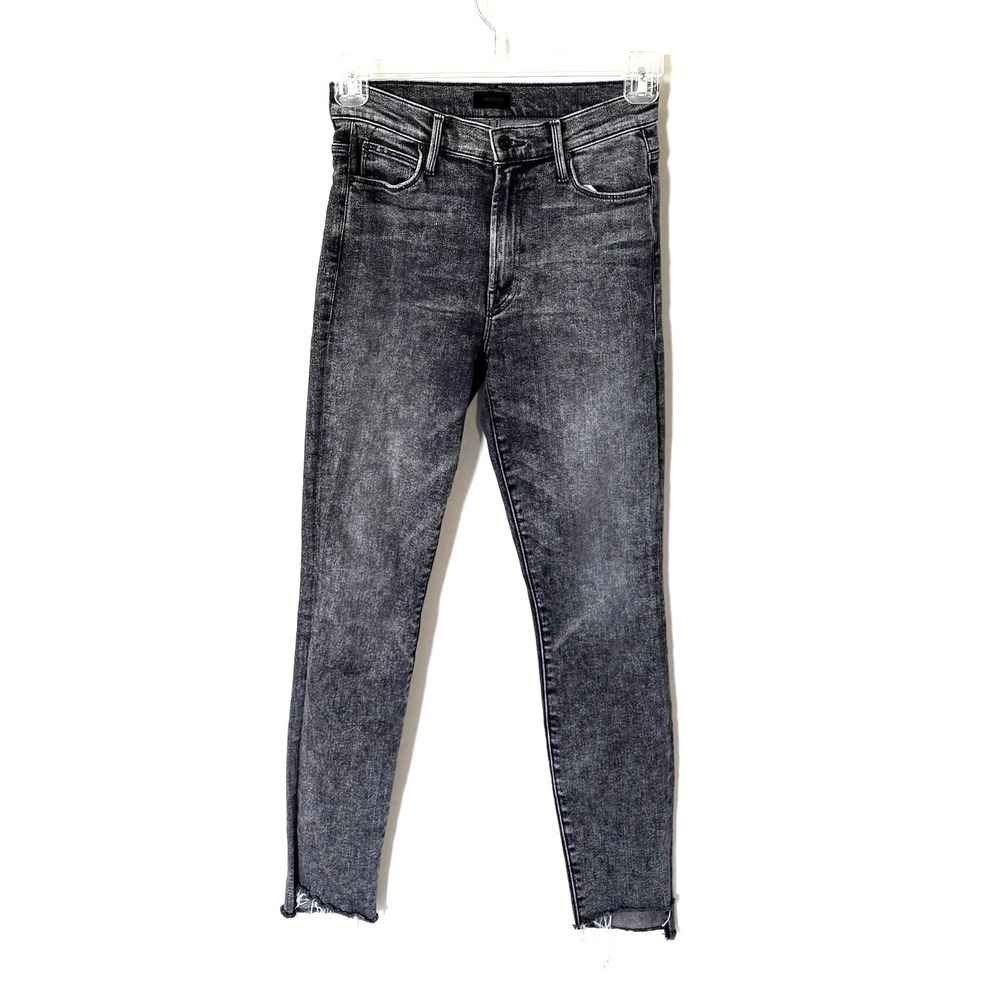 MOTHER Jeans Womens Size 26 The Stunner Zip Ankle Step Fray in Train Stops
